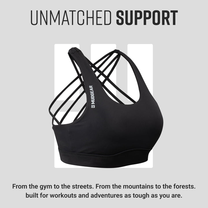 Women's Performance Sports Bra with Pockets - Black