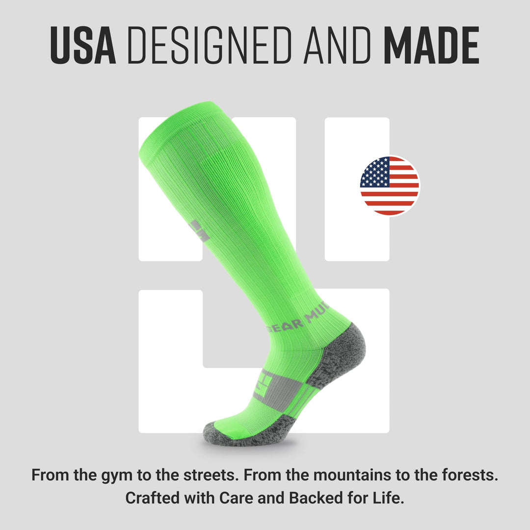 Tall Compression Socks (Neon Green)