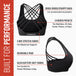 Women's Performance Sports Bra with Pockets - Black