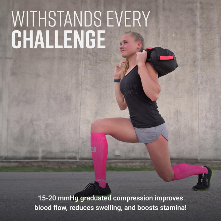 Tall Compression Socks (Pink/Gray)