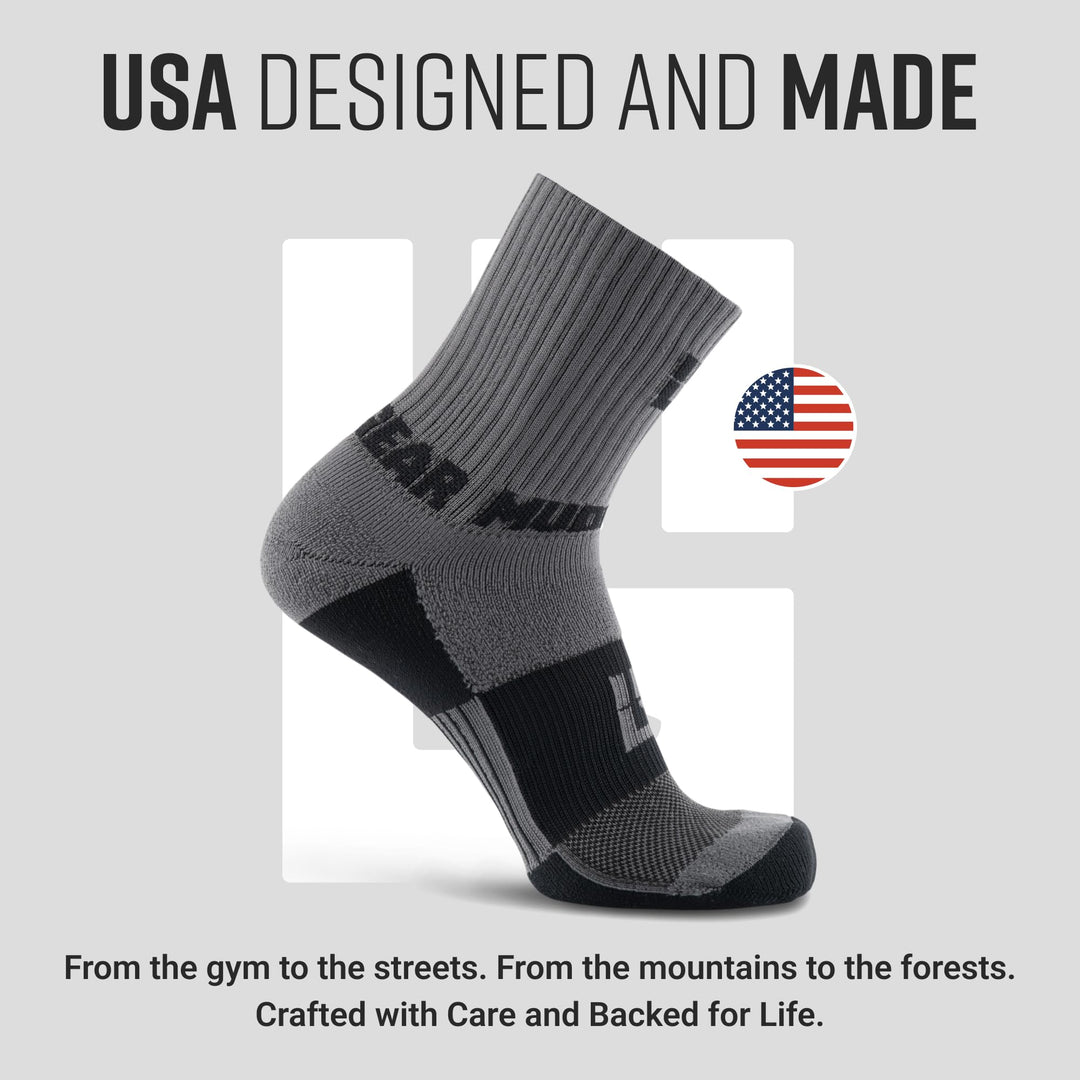 5" Crew Height Trail Running Sock (Gray/Black)