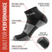 MudGear Quarter (¼) Crew Socks - Black/Gray (2 pair pack)