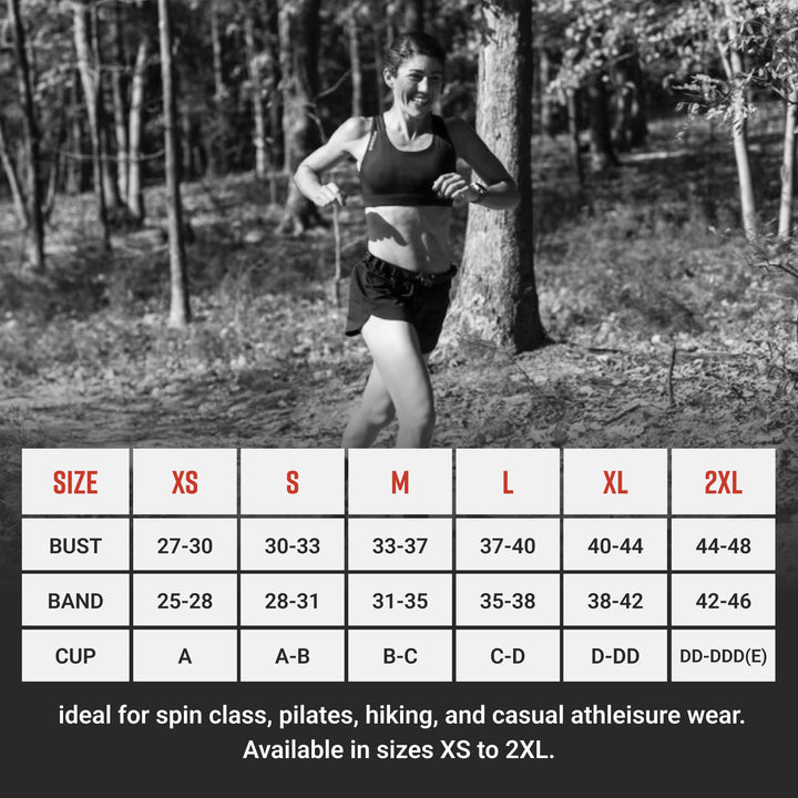 Women's Performance Sports Bra with Pockets - Black