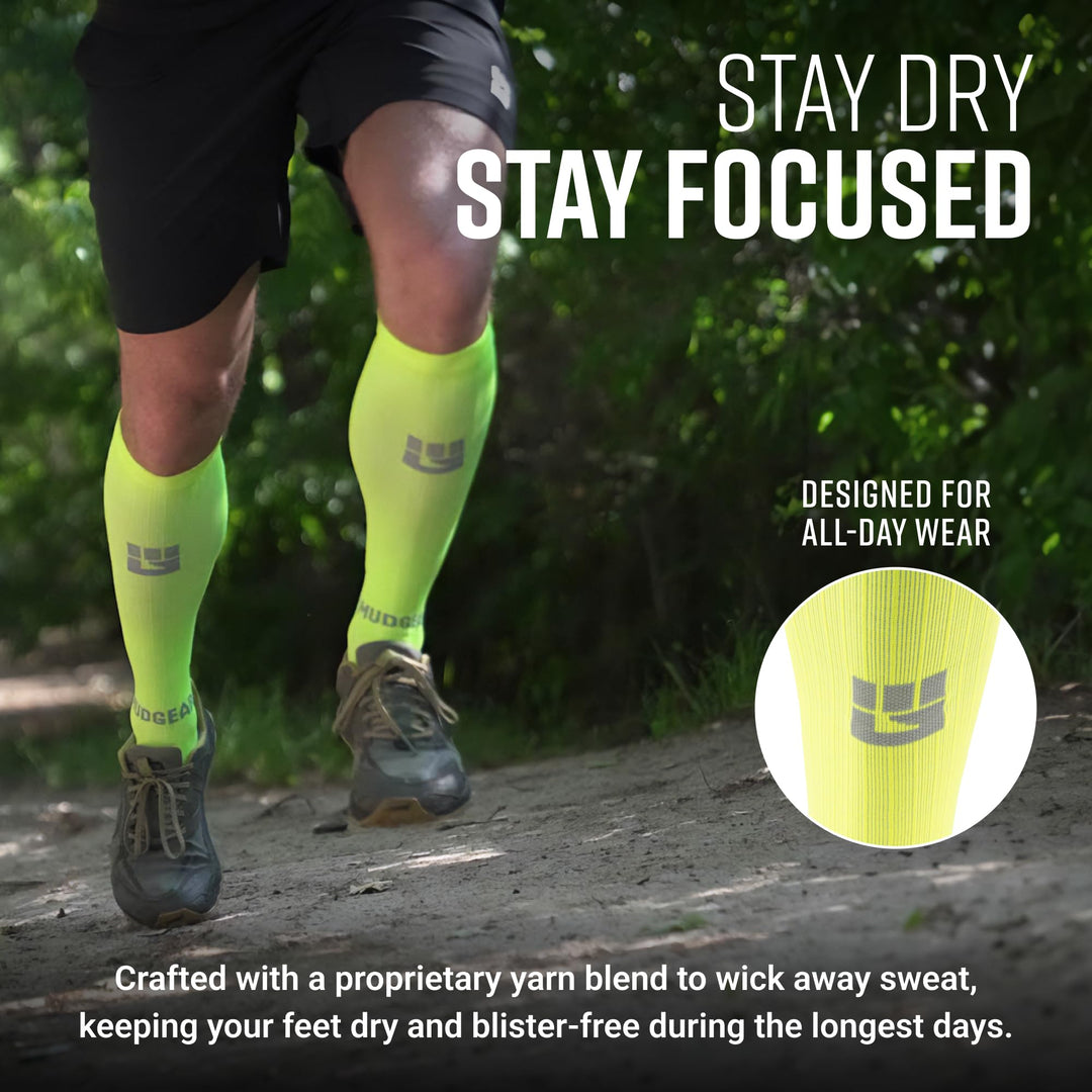 Tall Compression Socks (Neon Yellow)