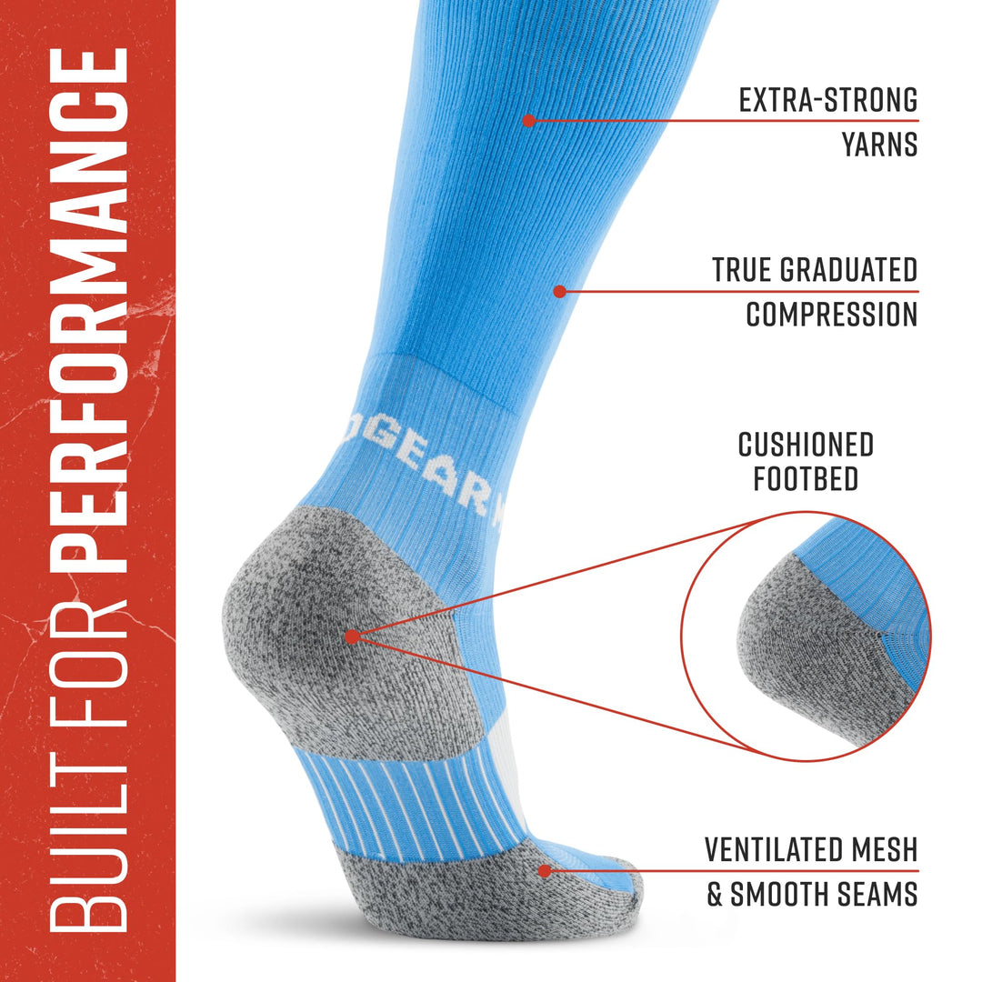 Tall Compression Socks (Neon Blue)