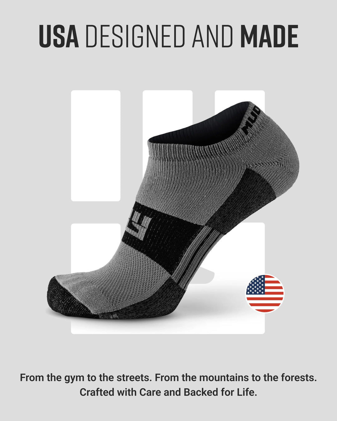 No-Show Running Socks - Gray/Black (2 Pair Pack)