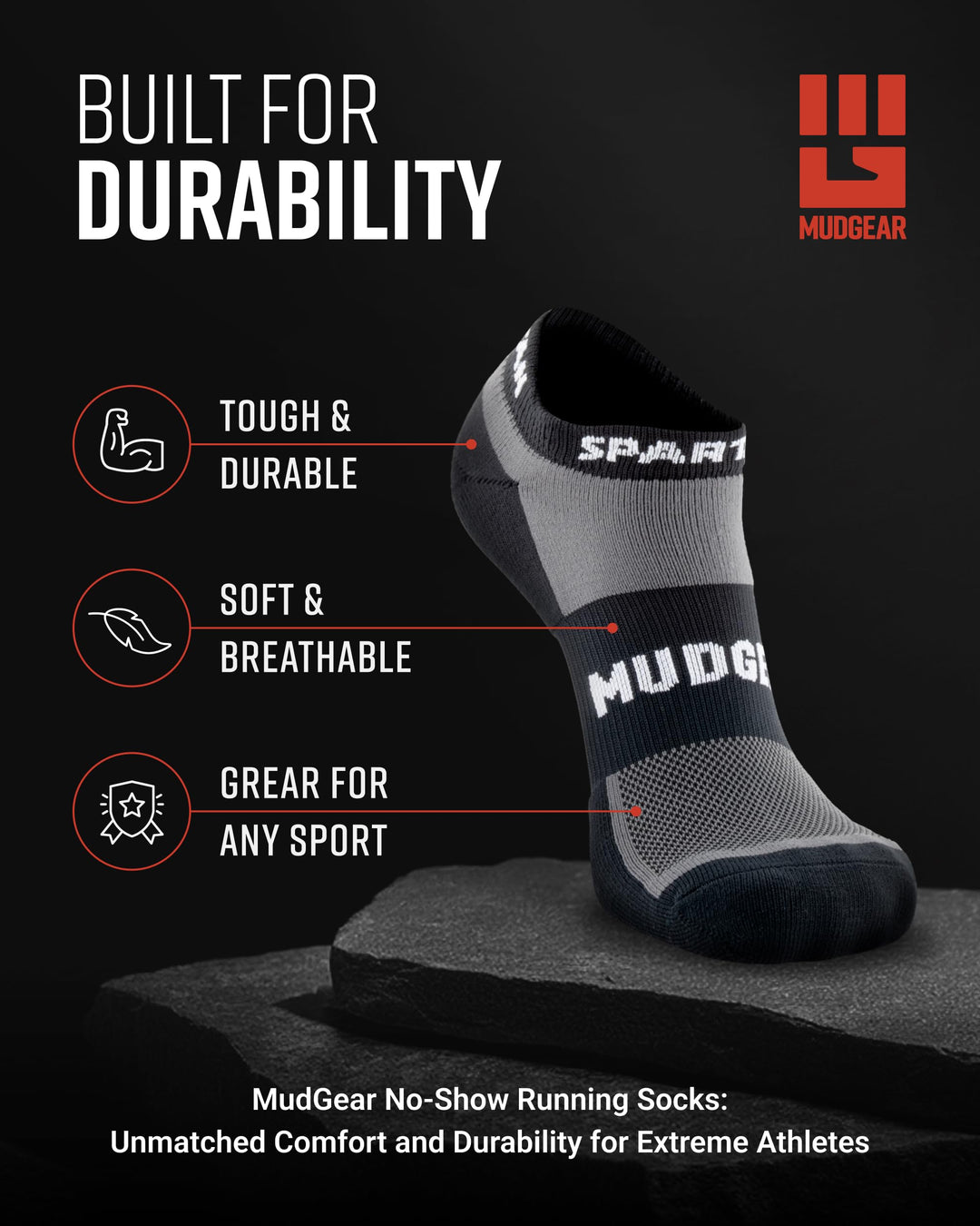 SPARTAN by MudGear No-Show Sock