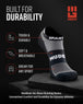 SPARTAN by MudGear no-show running sock in black and gray on dark stone
