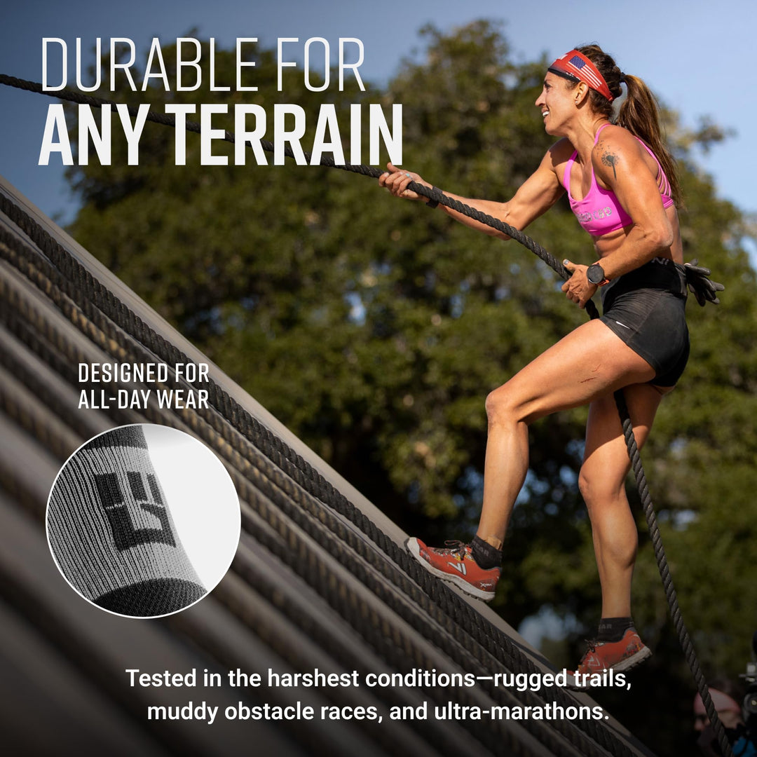 MudGear Quarter (¼) Crew Socks - Black/Gray (2 pair pack)