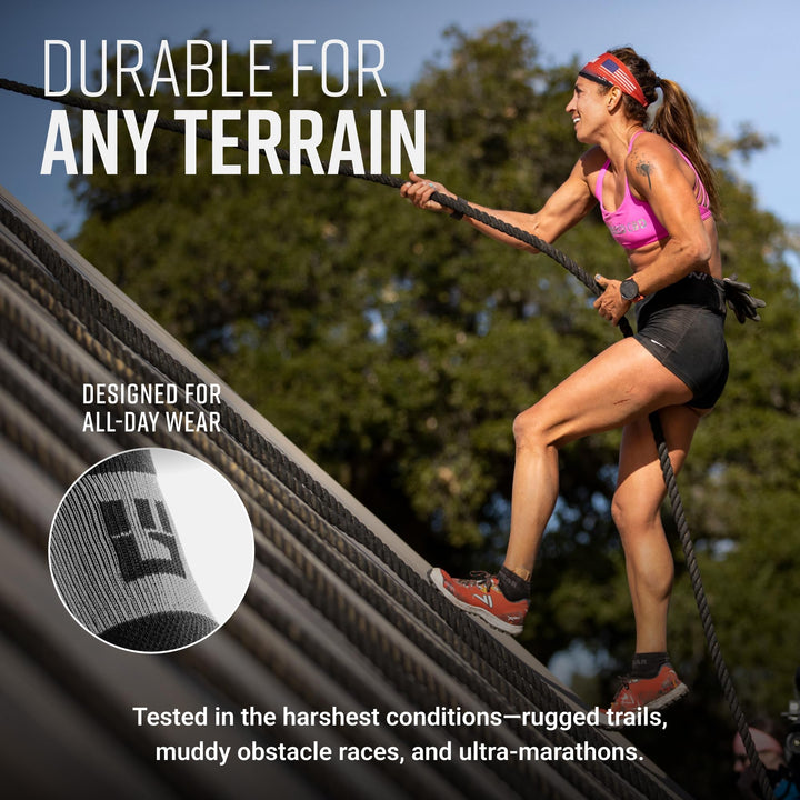 MudGear Quarter (¼) Crew Socks - Black/Gray (2 pair pack)