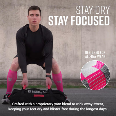 Tall Compression Socks (Pink/Gray)