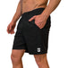 Man wearing black MudGear Freestyle Running Shorts with visible waistband and front pocket