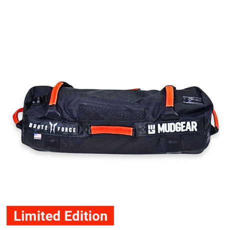 Brute Force MudGear sandbag with navy fabric, orange handles and accents
