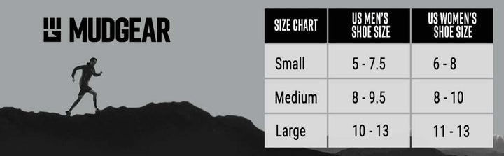 seamless trail running socks size chart