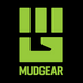MudGear logo featuring lime green fist icon and text on black background