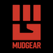 MudGear Fist logo in orange on black background