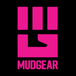 MudGear logo featuring pink fist icon with text on black background