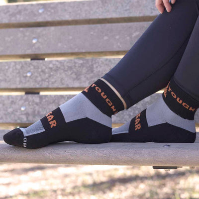 MudGear Tough Mudder Quarter Crew Socks mock social lifestyle pic 2 — customer photo