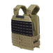 Centurion Weight Vest Black & Tan with padded shoulder straps and molle front panel