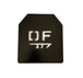 Black steel weight vest plate with DF logo cutout, 13.75 lb