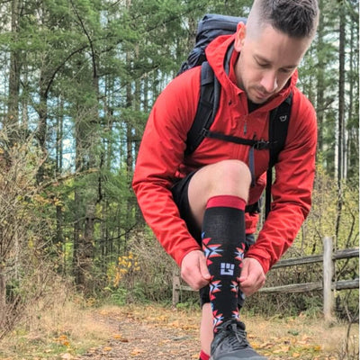 mudgear mesa horizon socks black red lifestyle photo 1 — customer photo