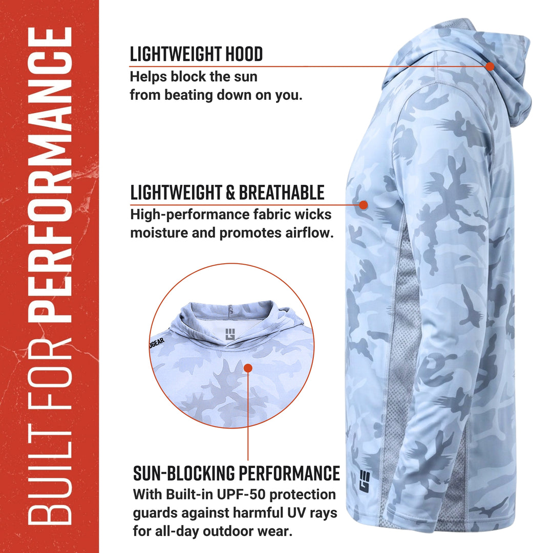 MudGear Sun Hoodie - Light Gray Camo
