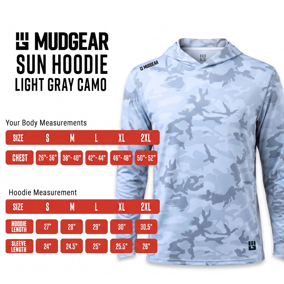 MudGear Sun Hoodie - Light Gray Camo