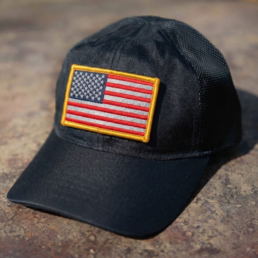 MudGear Tac Hat + USA Flag Patch Bundle