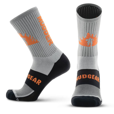 Tough Mudder by MudGear Crew Height Sock - Light Gray 