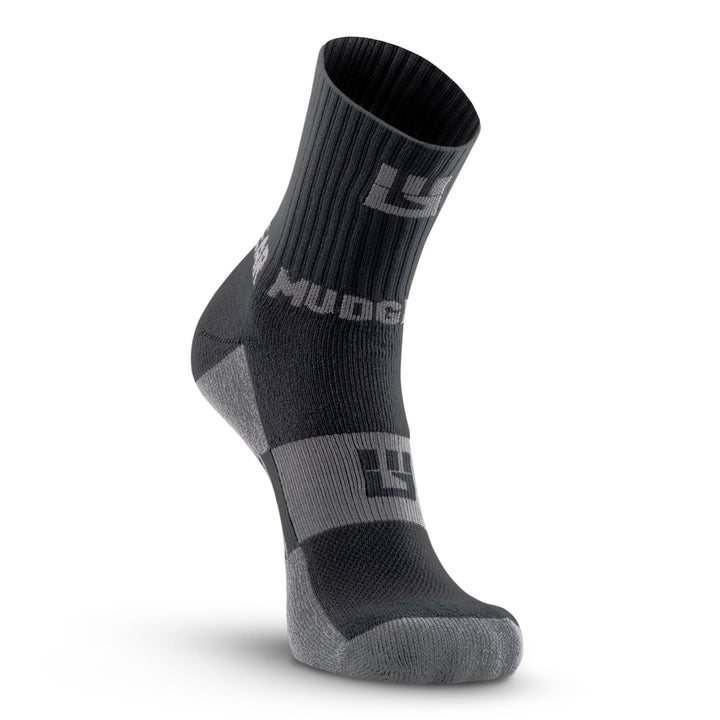 Mudgear - 5" Crew Height Trail Running Sock Black/ Gray