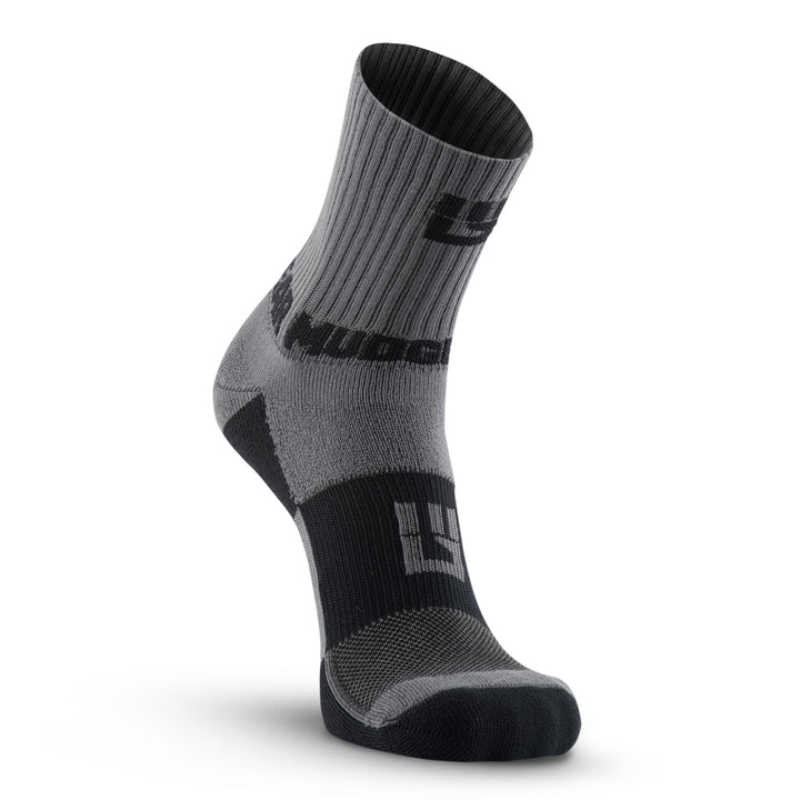 Mudgear - 5" Crew Height Trail Running Sock Gray/Black