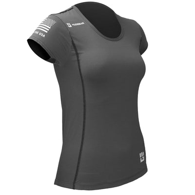 Mudgear Women’s Fitted Performance Shirt - Short Sleeve (Gray)