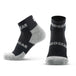 MudGear Quarter Crew Merino Wool Socks in black and gray, shown front and side views
