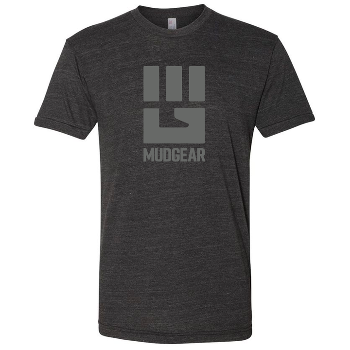 USA MADE TRI-BLEND TEE (HEATHER BLACK) with Gray Mudgear Logo