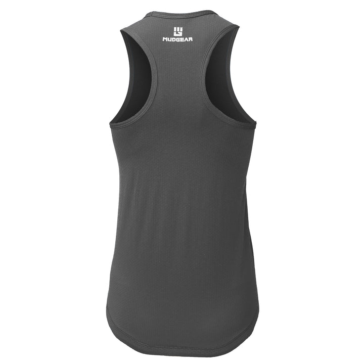 Mudgear Women’s Performance Racerback Tank Back (Gray)