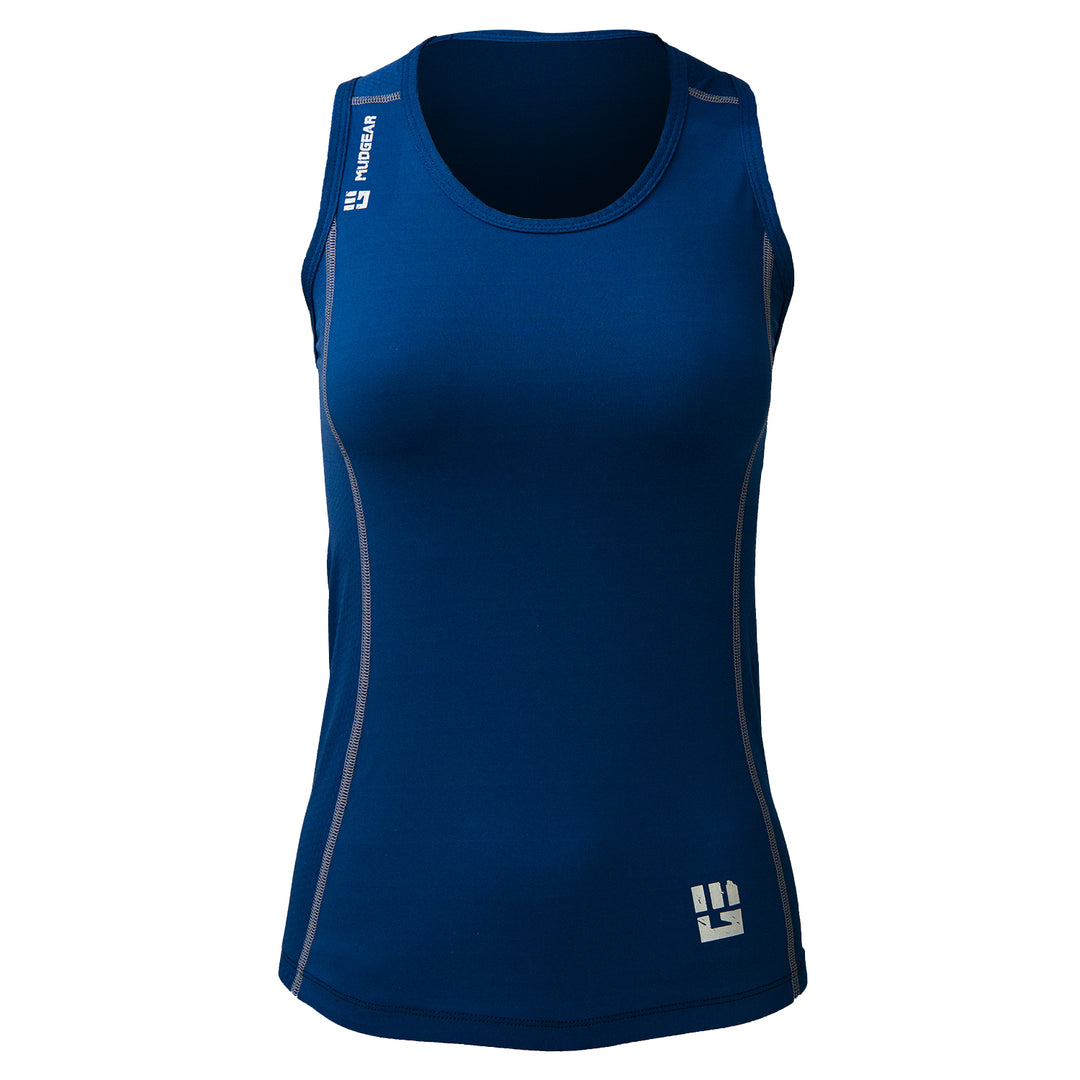 Mudgear Women’s Performance Racerback Tank Front (Navy)