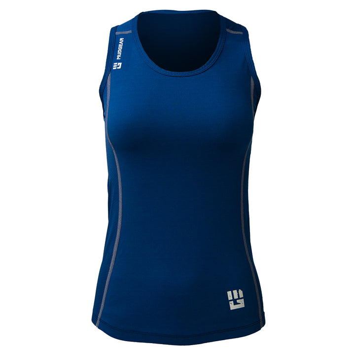 Mudgear Women’s Performance Racerback Tank Front (Navy)