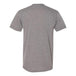 Heather grey tri-blend t-shirt back view, athletic cut short sleeve